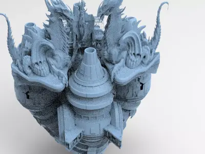 Floating Desert Dragon Throne  platform 1  3D model