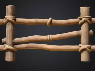 Rustic Boundaries Wood Low-poly 3D model