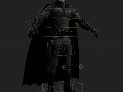Cinematic Batman Model Pattinson Bale Affleck OBJ FBX Blender 3D Model Pack