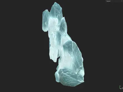 Low poly formation ice-texture Low-poly 3D model