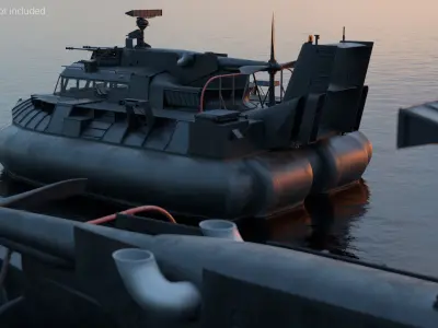  Stealth Air Cushion Combat Vehicle With Radar Black 