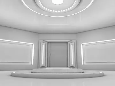 Sci Fi Room Low-poly 3D model 6