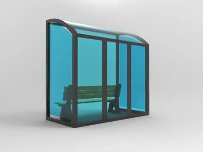 Street haltes Low-poly 3D model