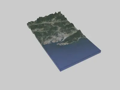 Ulsan City Low-poly 3D model