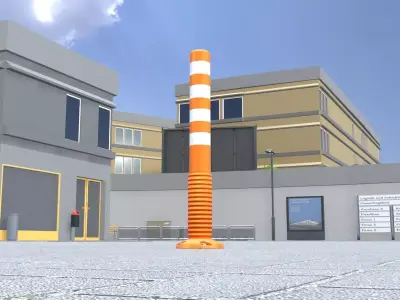 Flexible Traffic Bollard 1000 Low-poly 3D model
