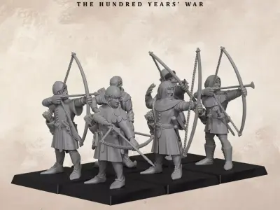  Welsh light archers with longbow 3D print model