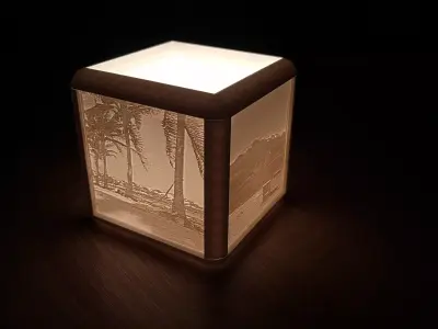 Lithophane candle lamp with own photo 3D print model