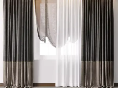 Hadi Curtains 44 Low-poly 3D model