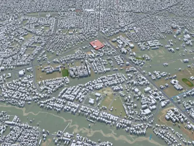 Bujumbura Burundi 25km AI Low-poly 3D model