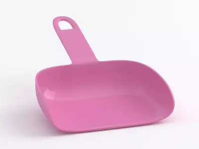Pink plastic dustpan 3D model