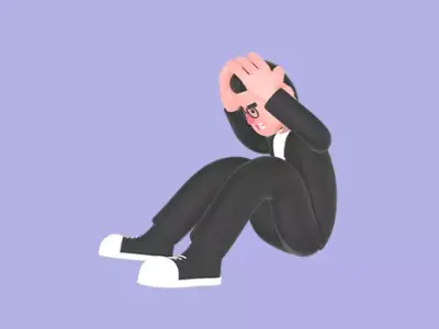 Stylized 3D Male Editor Character - Stress Breakdown Pose 3D model