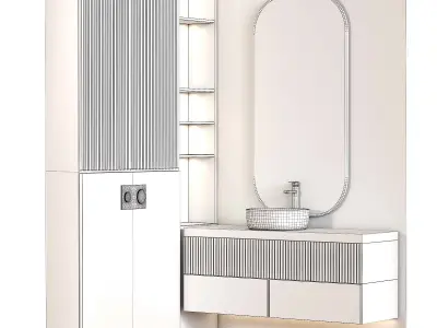Bathroom furniture 006 in a modern minimalist style 3D model