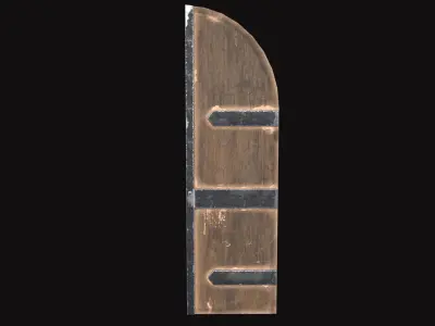 Medieval Door Part Right Low-poly 3D model