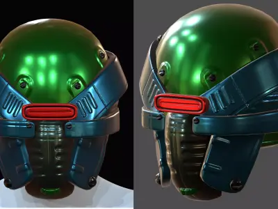 Helmet plastic mask protection Low-poly 3D model Low-poly 3D model
