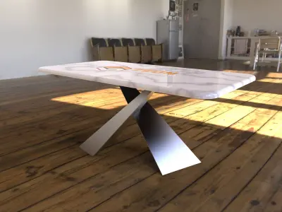 Cross leg table 3D model