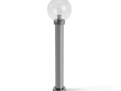 Round Exterior Standing Lamp 3D Model 3D model