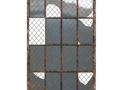 old broken industrial window 3D model