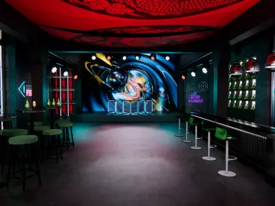 Industrial style bar 3D model