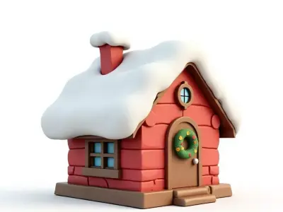 Santa Claus North Pole Cabin 3D Model Low-poly 3D model