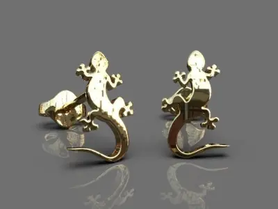 Light lizard earrings 3D print model