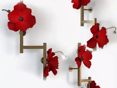 LURE POST WITH POPPIES 3D model