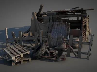 Abandoned Slum Shelters V1 3D model