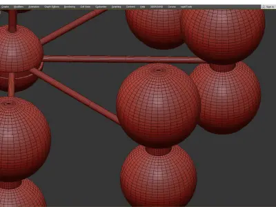 LAVINIA chandelier with glass balls Low-poly 3D model