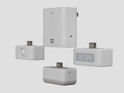 Echo Flex  Plugin mini smart speaker with Alexa  and accessories 3D model