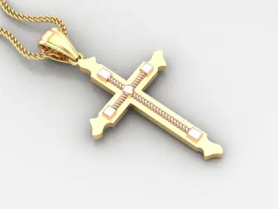 Cross Light Gold 4CP077 3DM STL 3D print model