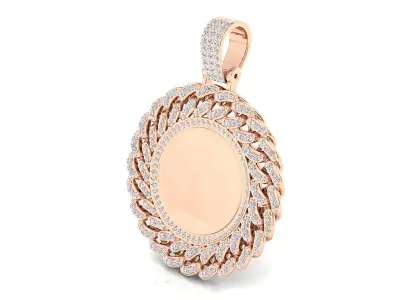 Cuban engraveable medallion hip-hop pendant 3D print model