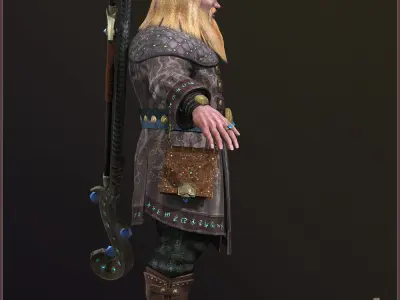 Dwarf Wizard Light Version Low-poly 3D model