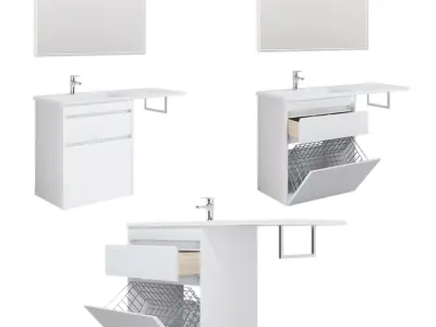 Tokyo floor furniture set with bk 110120130 L-R 3D model