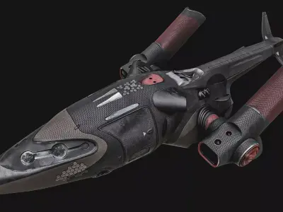 Sci fi ship Low-poly 3D model