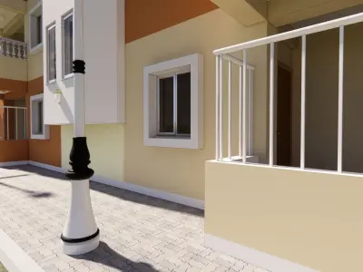 Residential building G plus 4 in Revit 3D model