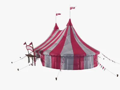 Circus Tent Low-poly 3D model