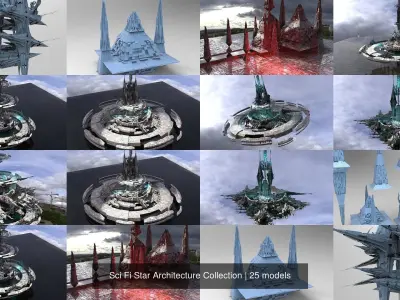 Sci Fi Star Architecture Collection 3D Model Pack