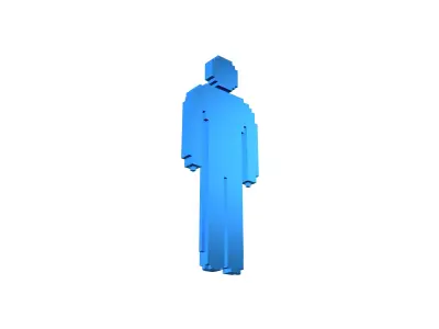 Voxel Style Boy Symbol v3 007 Low-poly 3D model