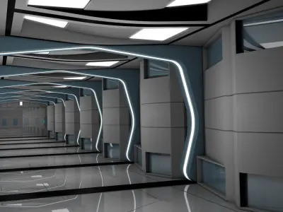 Sci Fi Corridor Futuristic Corridor 3D model
