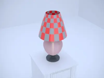 LAMP A with checkered shade 3D model