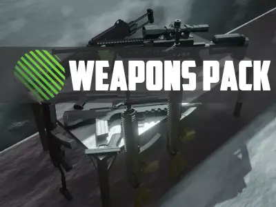 weapons pack low poly Low-poly 3D model