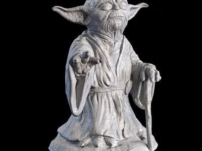 Yoda Figurine fan lowpoly PBR 3d model Low-poly 3D model