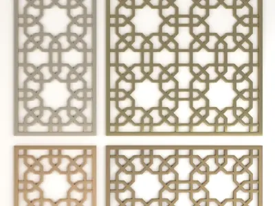 Arabic Islamic pattern decorative gold plaster 1 3D Model Pack