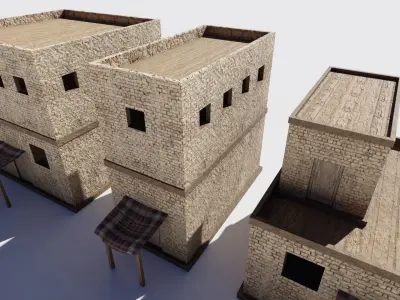 desert Houses Low-poly 3D model