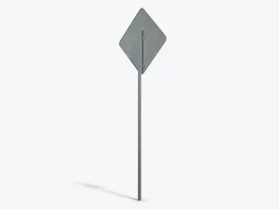 Pedestrian Sign Low-poly 3D model