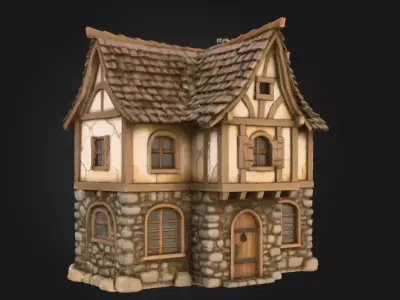Fantasy Tavern Low-poly 3D model