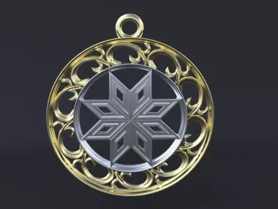 Amulet ancient slavic nordic sun symbol  3D print  or CNC model  3D print model