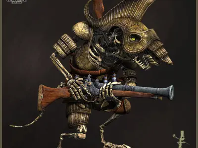 Ratkin Armored Gunner Light Version Low-poly 3D model