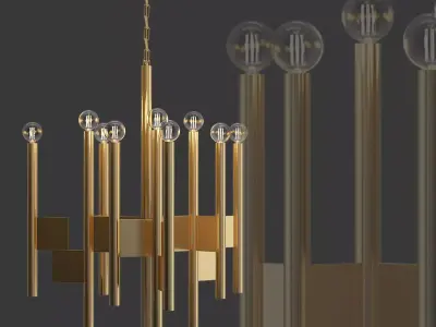 Sciolari Brass Chandelier 3D model