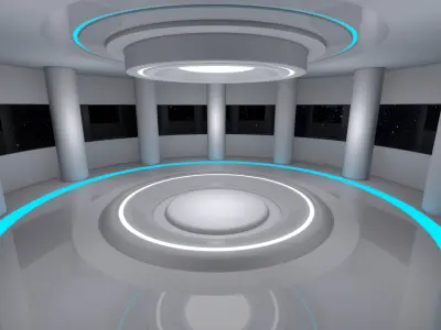 Sci Fi Room Low-poly 3D model 15
