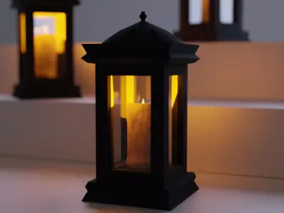 Gothic Candle lamp Free low-poly 3D model